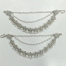 Rajwadi Collection Royal Silver Plated Crytsal And Pearl Kanchain for Weddings & Festivals