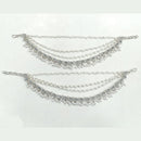 Rajwadi Collection Royal Silver Plated Crytsal And Pearl Kanchain for Weddings & Festivals