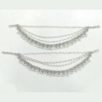 Rajwadi Collection Royal Silver Plated Crytsal And Pearl Kanchain for Weddings & Festivals
