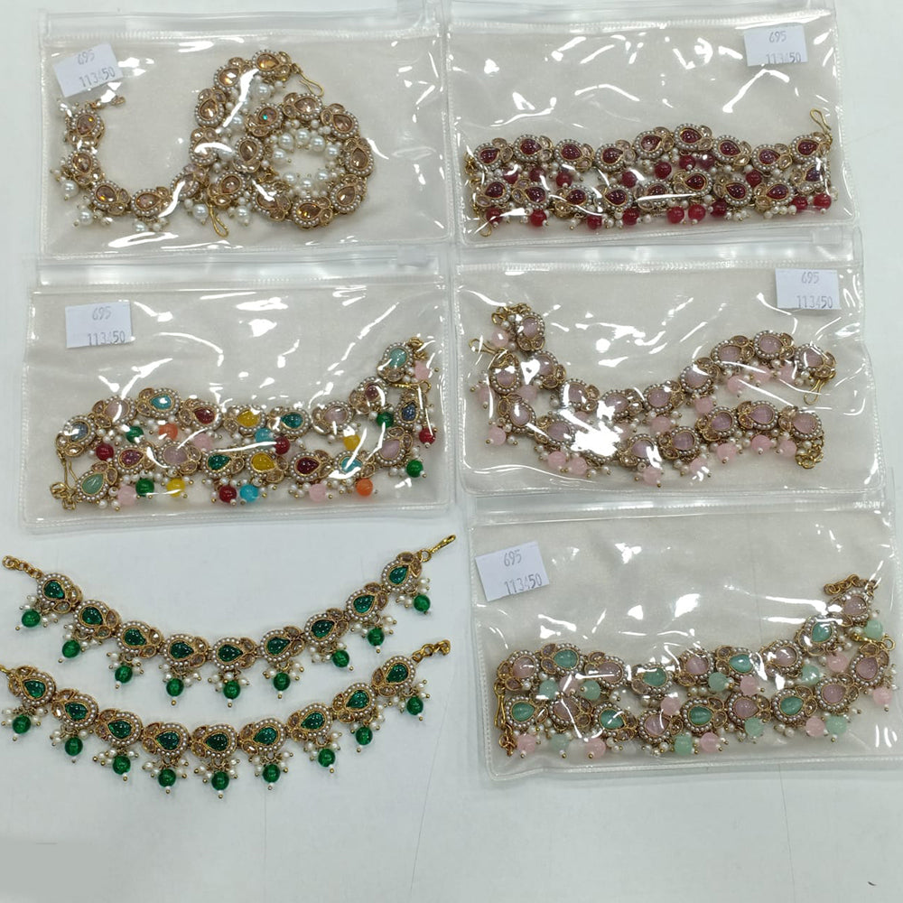 Rajwadi Collection Royal Silver Plated Crytsal And Beads Kanchain for Weddings & Festivals