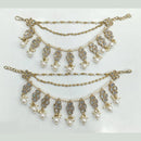 Rajwadi Collection Royal Silver Plated Crytsal And Pearl Kanchain for Weddings & Festivals