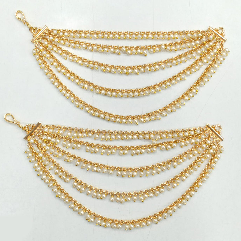Rajwadi Collection Gold Plated Bridal & Festive Wear Pearl Kanchain
