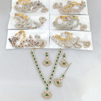 Rajwadi Collection Gold Plated Crystal and Austrian Stone Necklace Set for Women