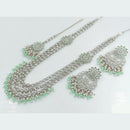 Rajwadi Collection Wedding Silver Plated with Crystals and Beads Long Necklace Set