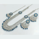 Rajwadi Collection Wedding Silver Plated with Crystals and Beads Long Necklace Set
