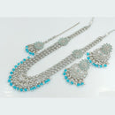 Rajwadi Collection Wedding Silver Plated with Crystals and Beads Long Necklace Set
