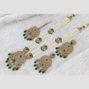 Rajwadi Collection Gold Plated Crystal Stone Pearl And Beads Long Necklace Set