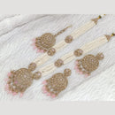 Rajwadi Collection Gold Plated Crystal Stone Pearl And Beads Long Necklace Set