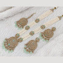 Rajwadi Collection Gold Plated Crystal Stone Pearl And Beads Long Necklace Set