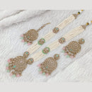 Rajwadi Collection Gold Plated Crystal Stone Pearl And Beads Long Necklace Set