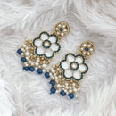 Rajwadi Collection Gold Plated Pota Stone Pearl And Beads Dangler Earrings