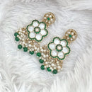 Rajwadi Collection Gold Plated Pota Stone Pearl And Beads Dangler Earrings