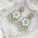 Rajwadi Collection Gold Plated Pota Stone Pearl And Beads Dangler Earrings