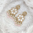 Rajwadi Collection Gold Plated Pota Stone Pearl And Beads Dangler Earrings