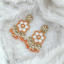 Rajwadi Collection Gold Plated Pota Stone Pearl And Beads Dangler Earrings