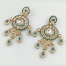 Rajwadi Collection Gold Plated Crystal Stone And Pearl Dangler Earrings