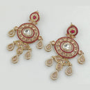 Rajwadi Collection Gold Plated Crystal Stone And Pearl Dangler Earrings
