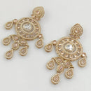 Rajwadi Collection Gold Plated Crystal Stone And Pearl Dangler Earrings