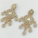 Rajwadi Collection Gold Plated Crystal Stone And Pearl Dangler Earrings