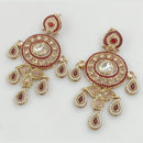 Rajwadi Collection Gold Plated Crystal Stone And Pearl Dangler Earrings