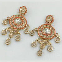Rajwadi Collection Gold Plated Crystal Stone And Pearl Dangler Earrings