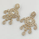 Rajwadi Collection Gold Plated Crystal Stone And Pearl Dangler Earrings