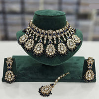 Rajwadi Collection Gold Plated Kundan And Beads Choker Necklace Set