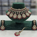 Rajwadi Collection Gold Plated Kundan And Beads Choker Necklace Set
