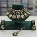 Rajwadi Collection Gold Plated Kundan And Beads Choker Necklace Set