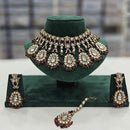 Rajwadi Collection Gold Plated Kundan And Beads Choker Necklace Set