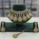 Rajwadi Collection Gold Plated Kundan And Beads Choker Necklace Set