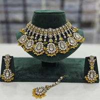 Rajwadi Collection Gold Plated Kundan And Beads Choker Necklace Set