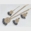 Rajwadi Collection Gold Plated Crystal Stone Pearl And Beads Long Necklace Set
