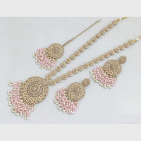 Rajwadi Collection Gold Plated Crystal Stone Pearl And Beads Long Necklace Set