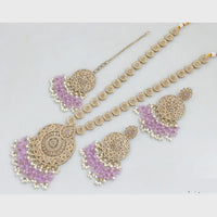 Rajwadi Collection Gold Plated Crystal Stone Pearl And Beads Long Necklace Set