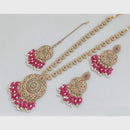 Rajwadi Collection Gold Plated Crystal Stone Pearl And Beads Long Necklace Set