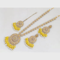 Rajwadi Collection Gold Plated Crystal Stone Pearl And Beads Long Necklace Set