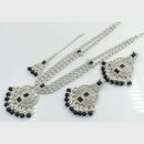 Rajwadi Collection Silver Plated Crystal Stone And Beads Long Necklace Set
