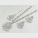 Rajwadi Collection Silver Plated Crystal Stone Pearl And Beads Long Necklace Set