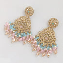 Rajwadi Collection Gold Plated Crystal Stone And Pearl Dangler Earrings