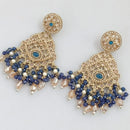 Rajwadi Collection Gold Plated Crystal Stone And Pearl Dangler Earrings