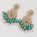 Rajwadi Collection Gold Plated Crystal Stone And Pearl Dangler Earrings
