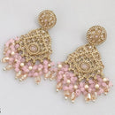 Rajwadi Collection Gold Plated Crystal Stone And Pearl Dangler Earrings