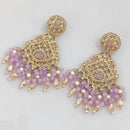 Rajwadi Collection Gold Plated Crystal Stone And Pearl Dangler Earrings
