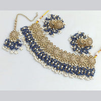 Rajwadi Collection Gold  Plated Crystal Stone And Pearl Necklace Set
