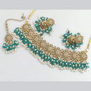 Rajwadi Collection Gold  Plated Crystal Stone And Pearl Necklace Set