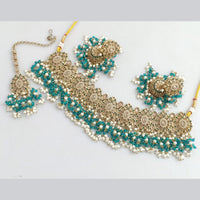 Rajwadi Collection Gold  Plated Crystal Stone And Pearl Necklace Set