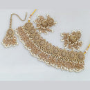 Rajwadi Collection Gold  Plated Crystal Stone And Pearl Necklace Set