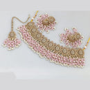 Rajwadi Collection Gold  Plated Crystal Stone And Pearl Necklace Set