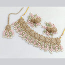 Rajwadi Collection Gold  Plated Crystal Stone And Pearl Necklace Set